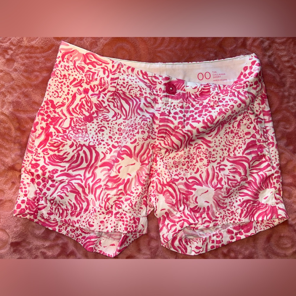 Lilly Pulitzer Pink and White Women's Shorts
